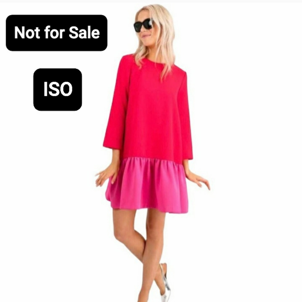 ISO! Desperate to find Large, Pink and Red Edit Colorblock Sutton Peplum Dress